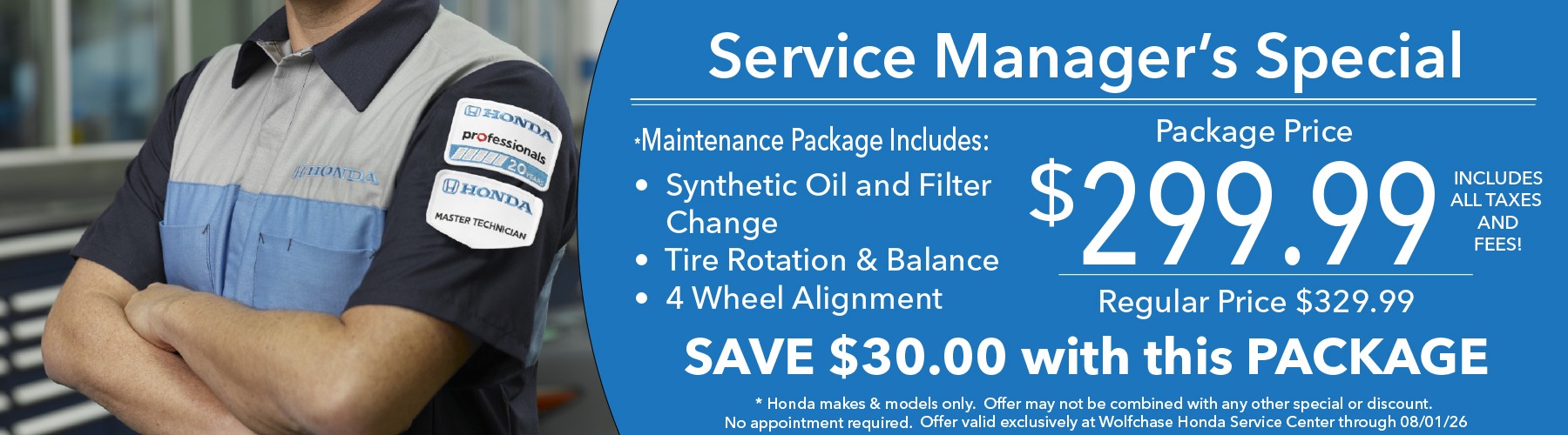 Service Offer, Manager's Special